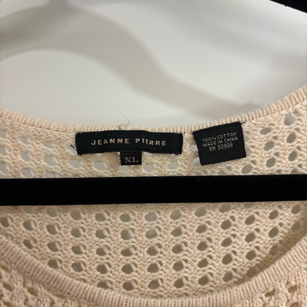 Cream Jeanne Pierre cotton knit sweater - Picture 2 of 2